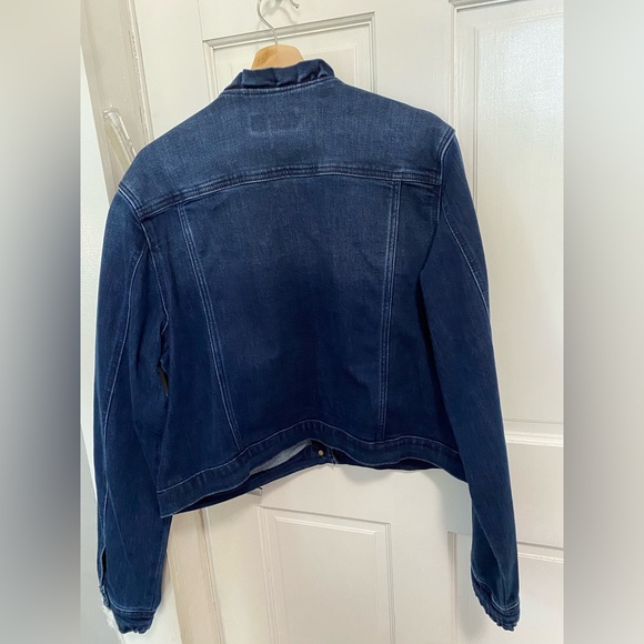 Women's DRAPER JAMES RSVP™ Ruffle Trim Denim Jacket - Picture 2 of 5